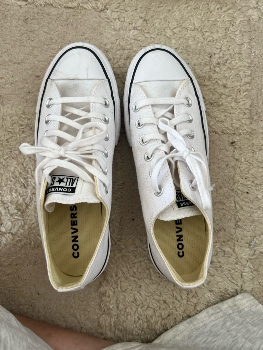White converse platform sneakers